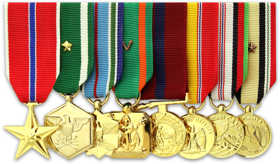 4-Slot Miniature Medal Holder – Slide-On Brass Mounting Bar – USA Made