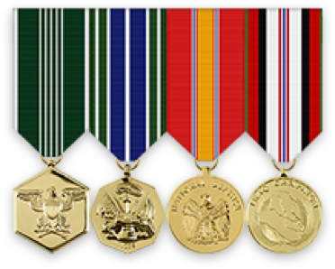 New Full Size Vanguard US Army Iraq Kuwait Service Veteran 6 Medal Ribbon Rack 